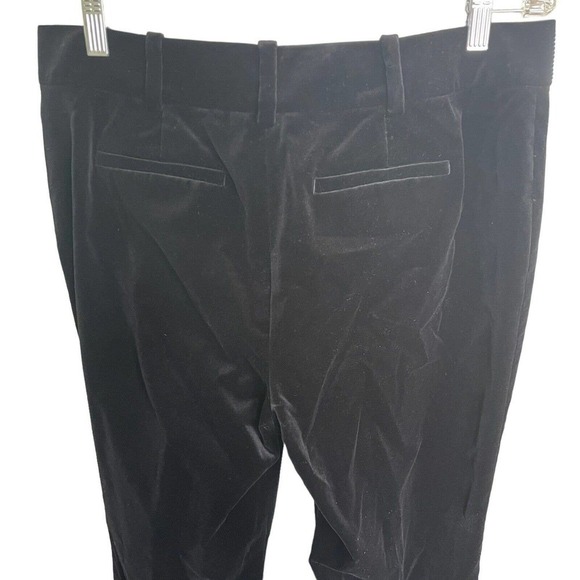Ann Taylor Black Velvet Pants Straight Legs Stretch Classic Size 10 EUC - Picture 4 of 8
